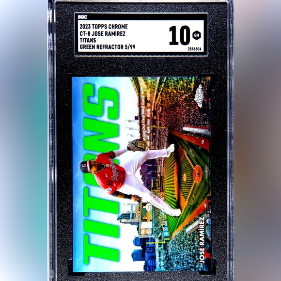 2023 Topps Chrome Jose Ramirez Titans /99 Green Refractor - SGC GEM MINT 10 - Picture 1 of 2